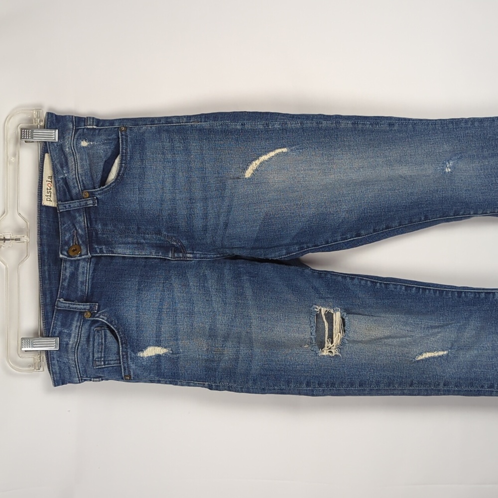 PISTOLA Women's High Rise Distressed Skinny Ankle Crop Jeans Size 27